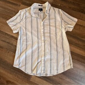 Ben Sherman White and Blue Striped Casual Shirt